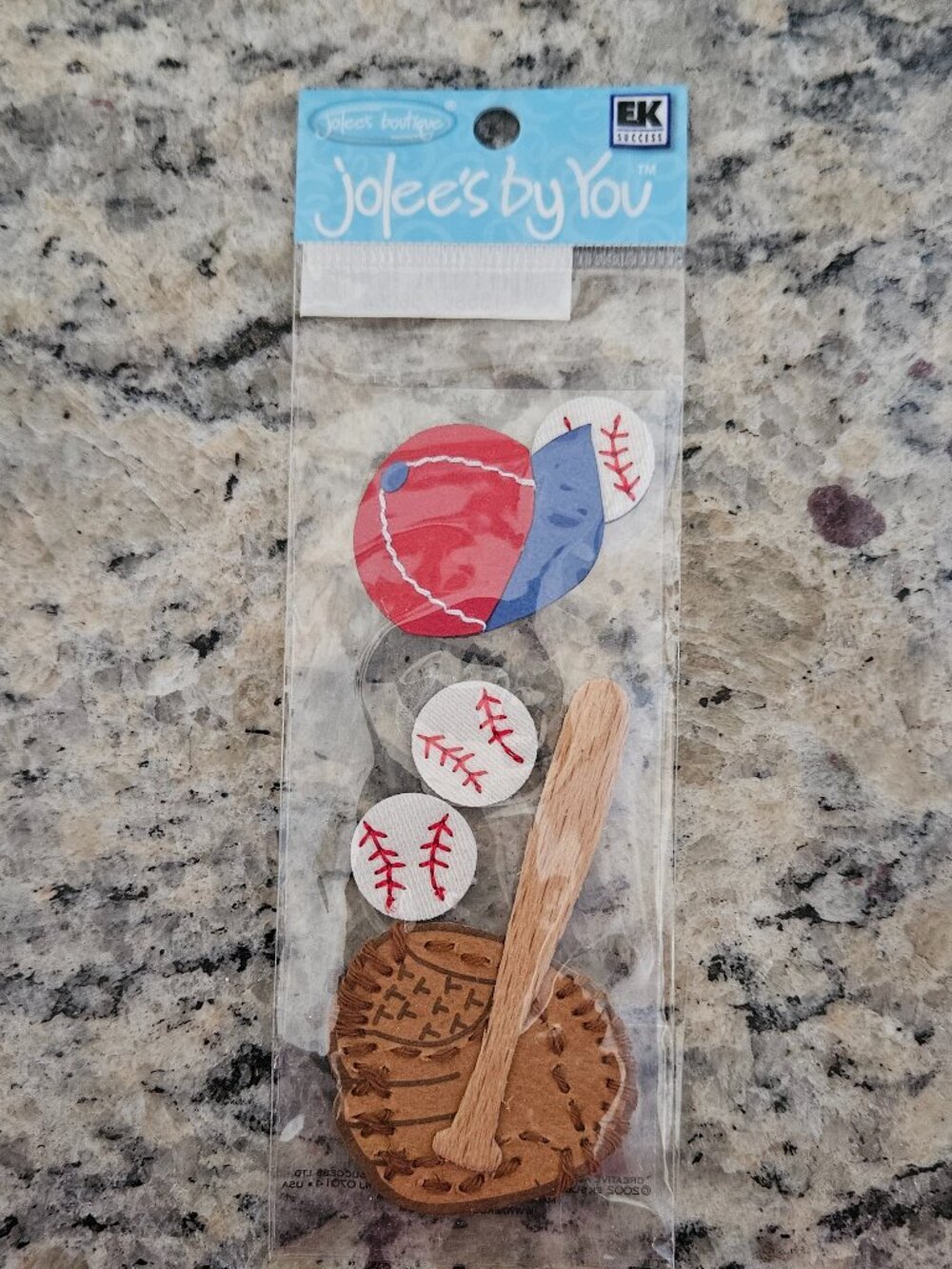 JOLEE'S BY YOU DIMENSIONAL BASEBALL BAT GLOVE HAT SCRAPBOOKING SPORTS STICKERS